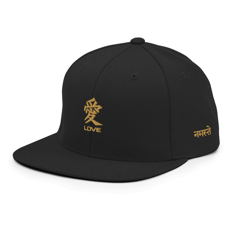 Boné de amor japonês KANJI dourado