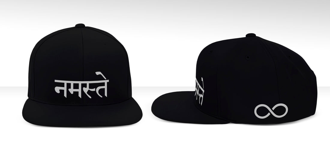 NAMASTE SANSKRIT BLACK & WHITE CAP