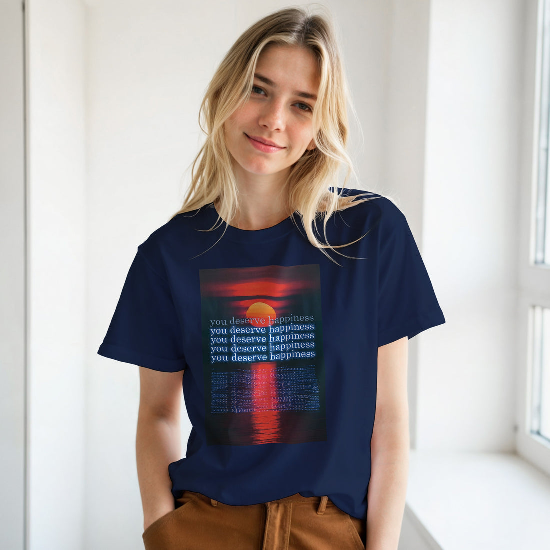 CAMISETA TE MERECES LA FELICIDAD ATARDECER
