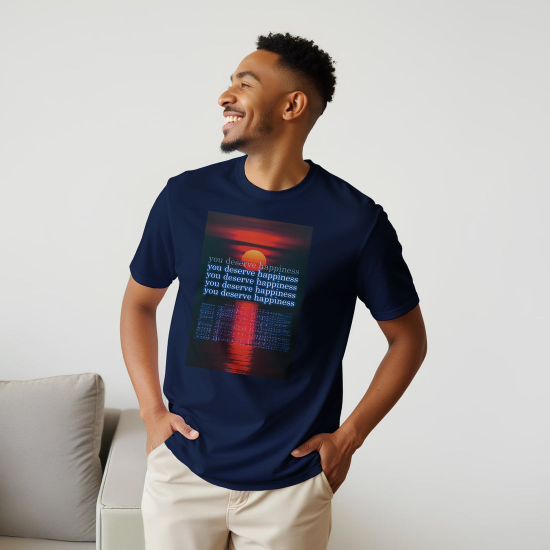 CAMISETA TE MERECES LA FELICIDAD ATARDECER