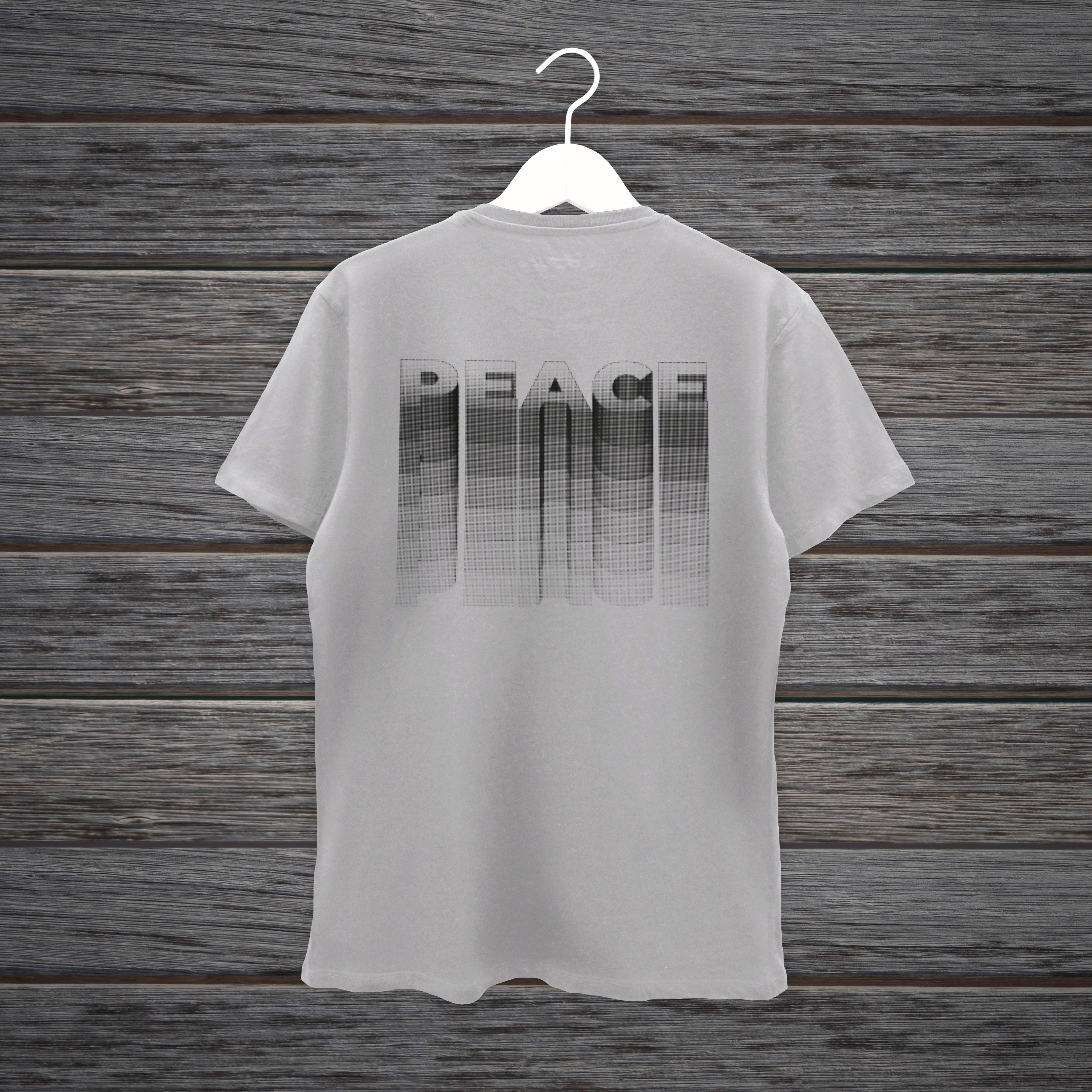 CAMISETA PAZ BLANCA Y GRIS