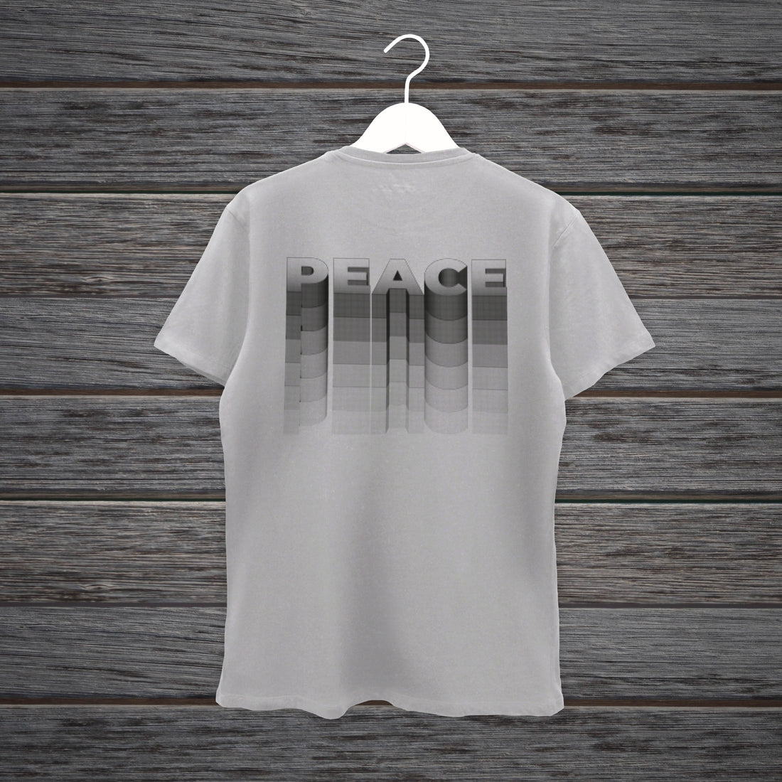 CAMISETA PAZ BLANCA Y GRIS