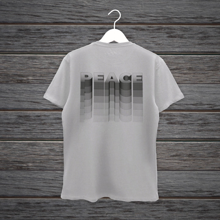 CAMISETA PAZ BLANCA Y GRIS