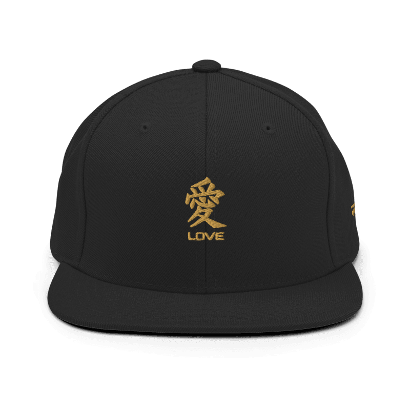 Boné de amor japonês KANJI dourado