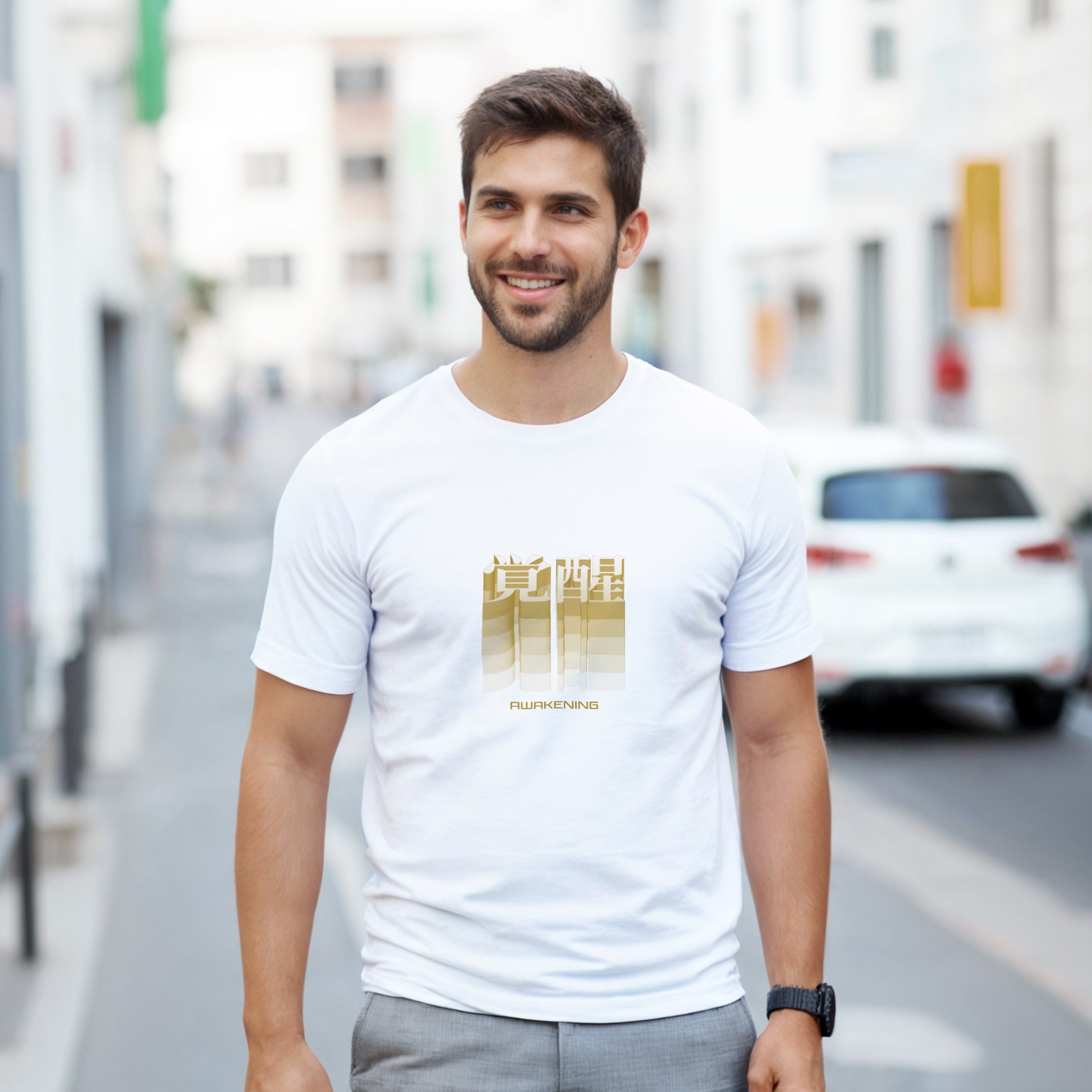CAMISETA KANJI JAPONÉS DESPERTAR DORADO