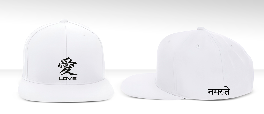 JAPANESE KANJI LOVE CAP WHITE & BLACK
