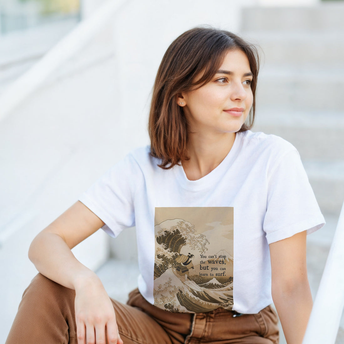 CAMISETA HOKUSAI SURF DOURADA