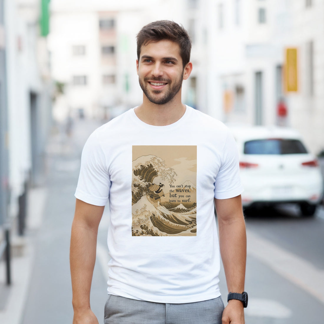 CAMISETA HOKUSAI SURF DOURADA