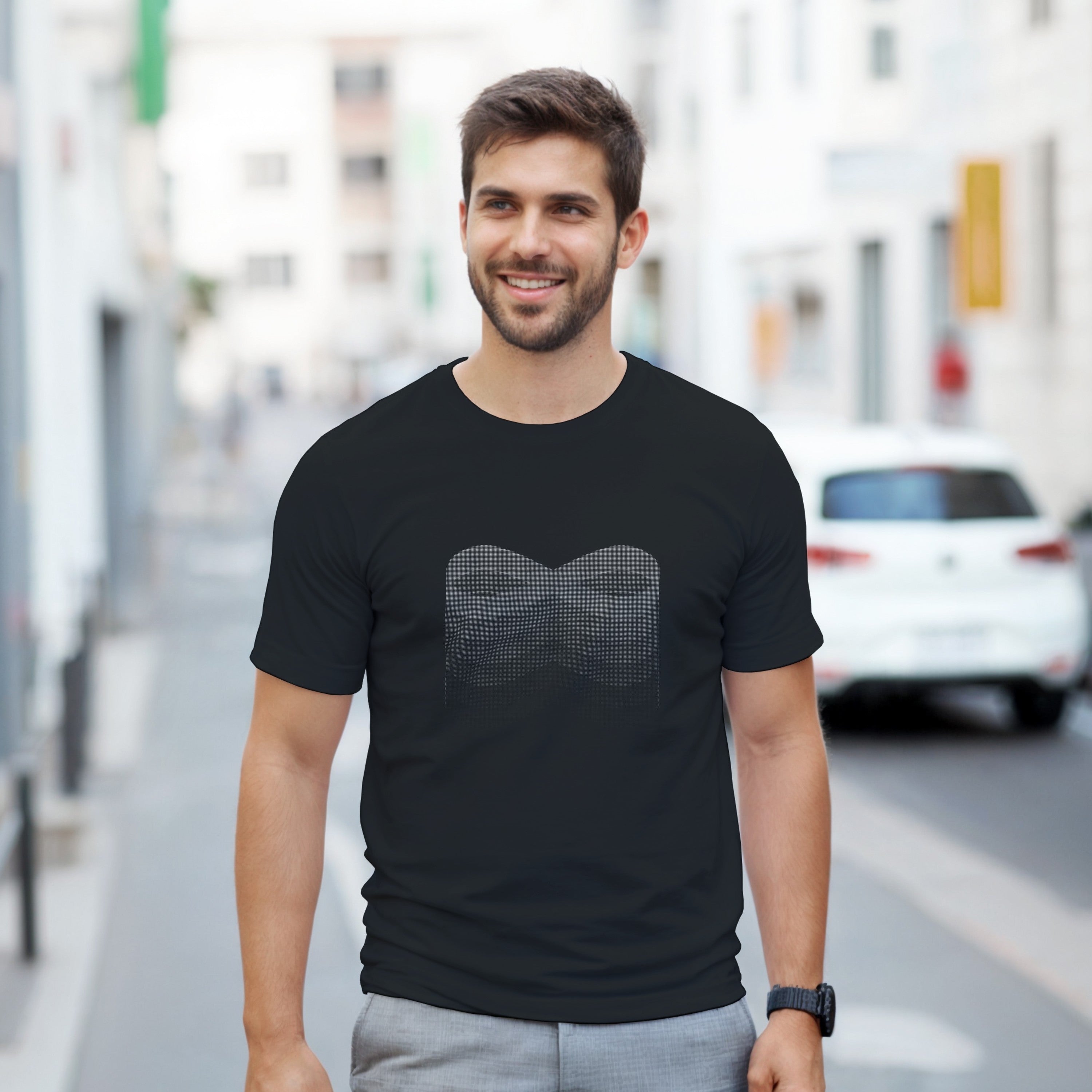 CAMISETA INFINITY BLANCA Y GRIS
