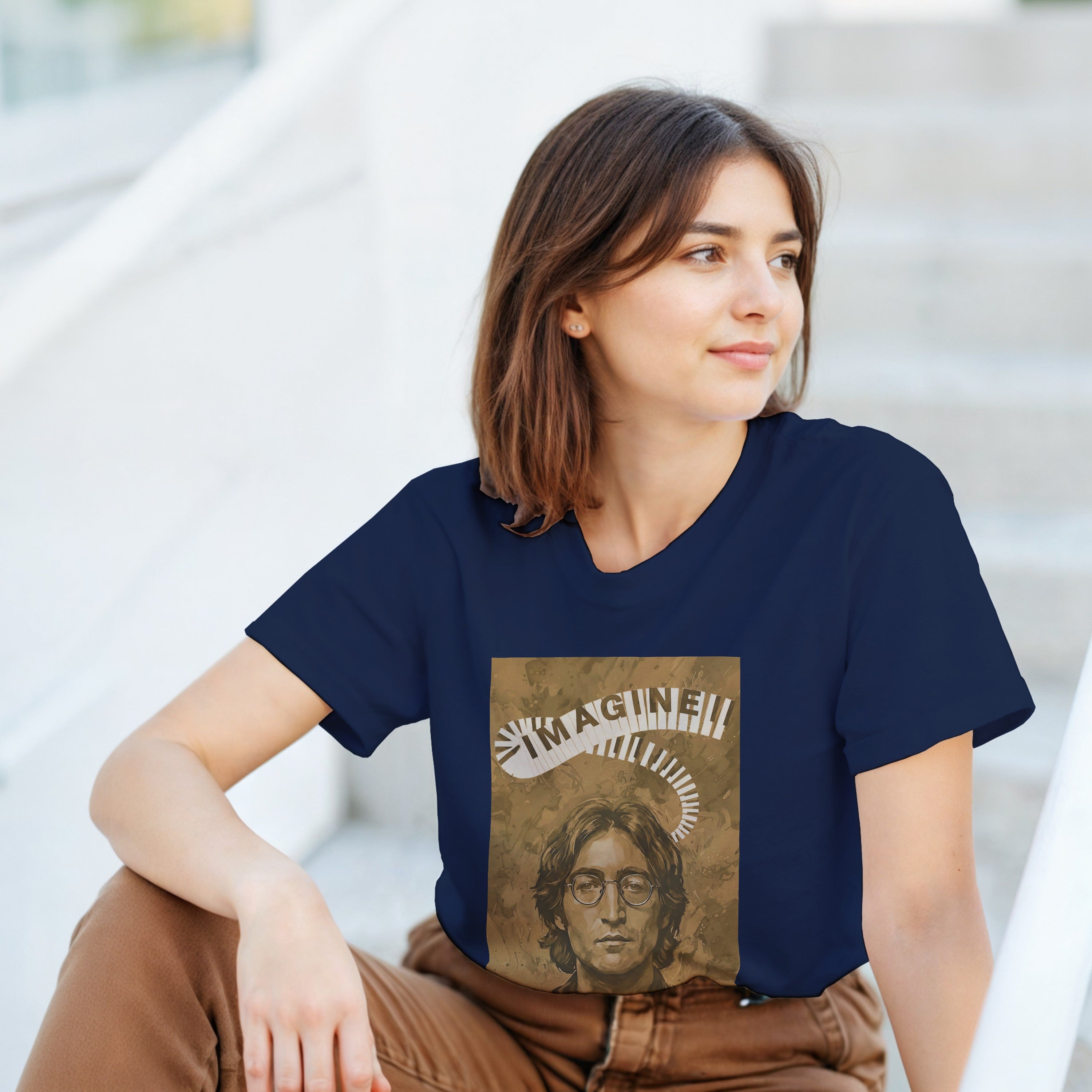 CAMISETA IMAGINE LENNON DORADA