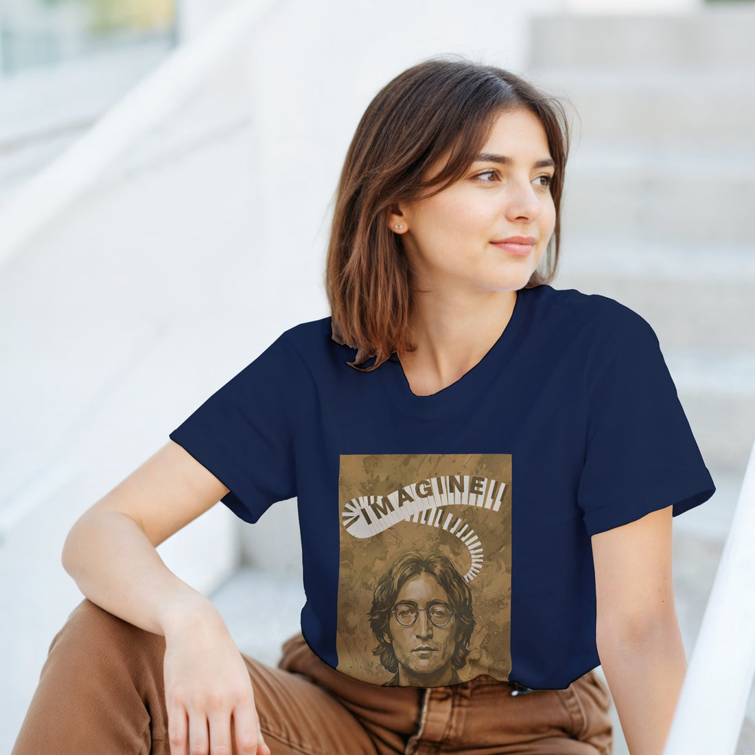 CAMISETA IMAGINE LENNON DORADA