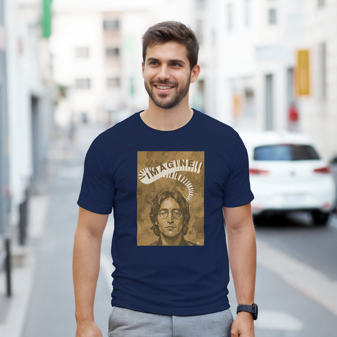 CAMISETA IMAGINE LENNON DORADA