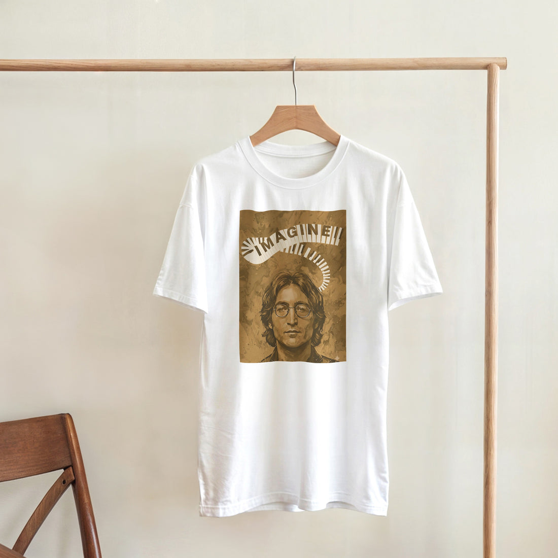 CAMISETA IMAGINE LENNON DORADA
