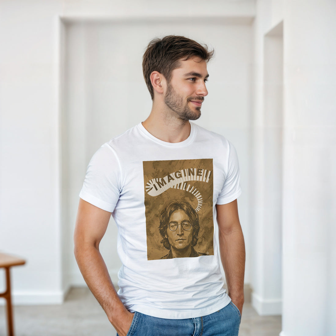 CAMISETA IMAGINE LENNON DORADA