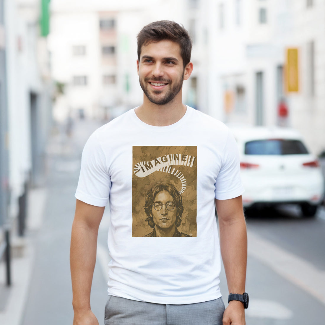 CAMISETA IMAGINE LENNON DORADA