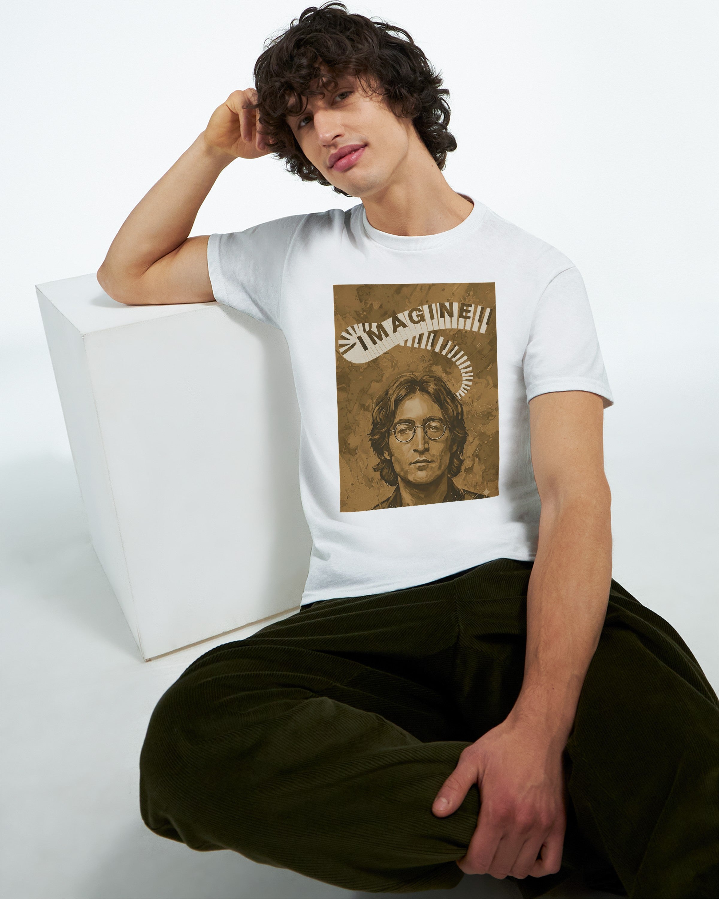 CAMISETA IMAGINE LENNON DORADA