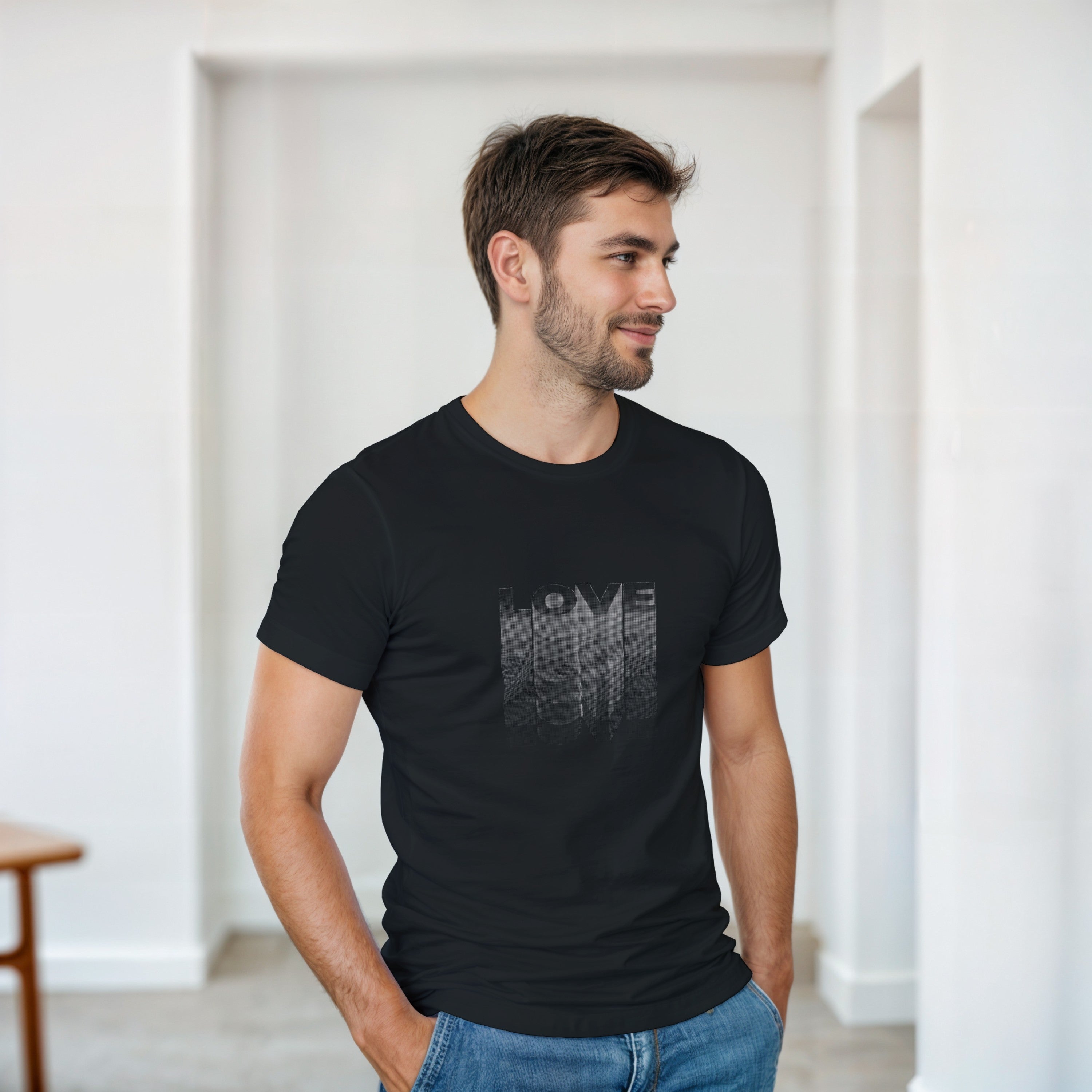 CAMISETA LOVE PRETO E BRANCO