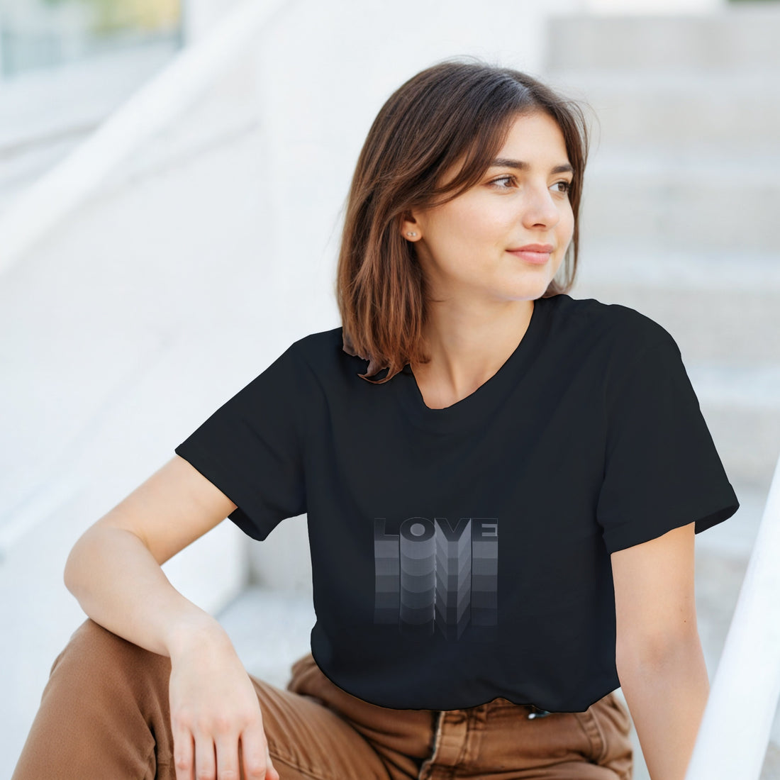 CAMISETA LOVE PRETO E BRANCO
