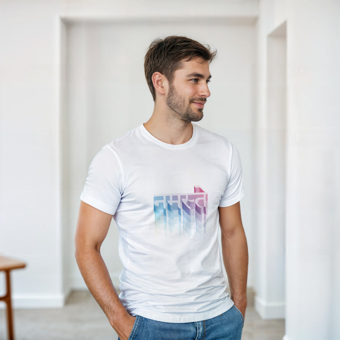 CAMISETA PSICODÉLICA SÁNSCRITA NAMASTE