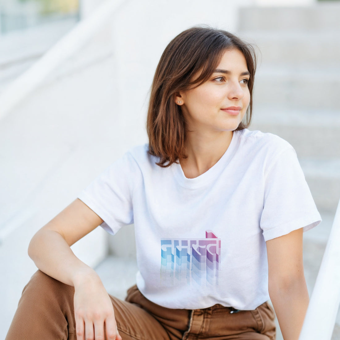 CAMISETA PSICODÉLICA SÁNSCRITA NAMASTE