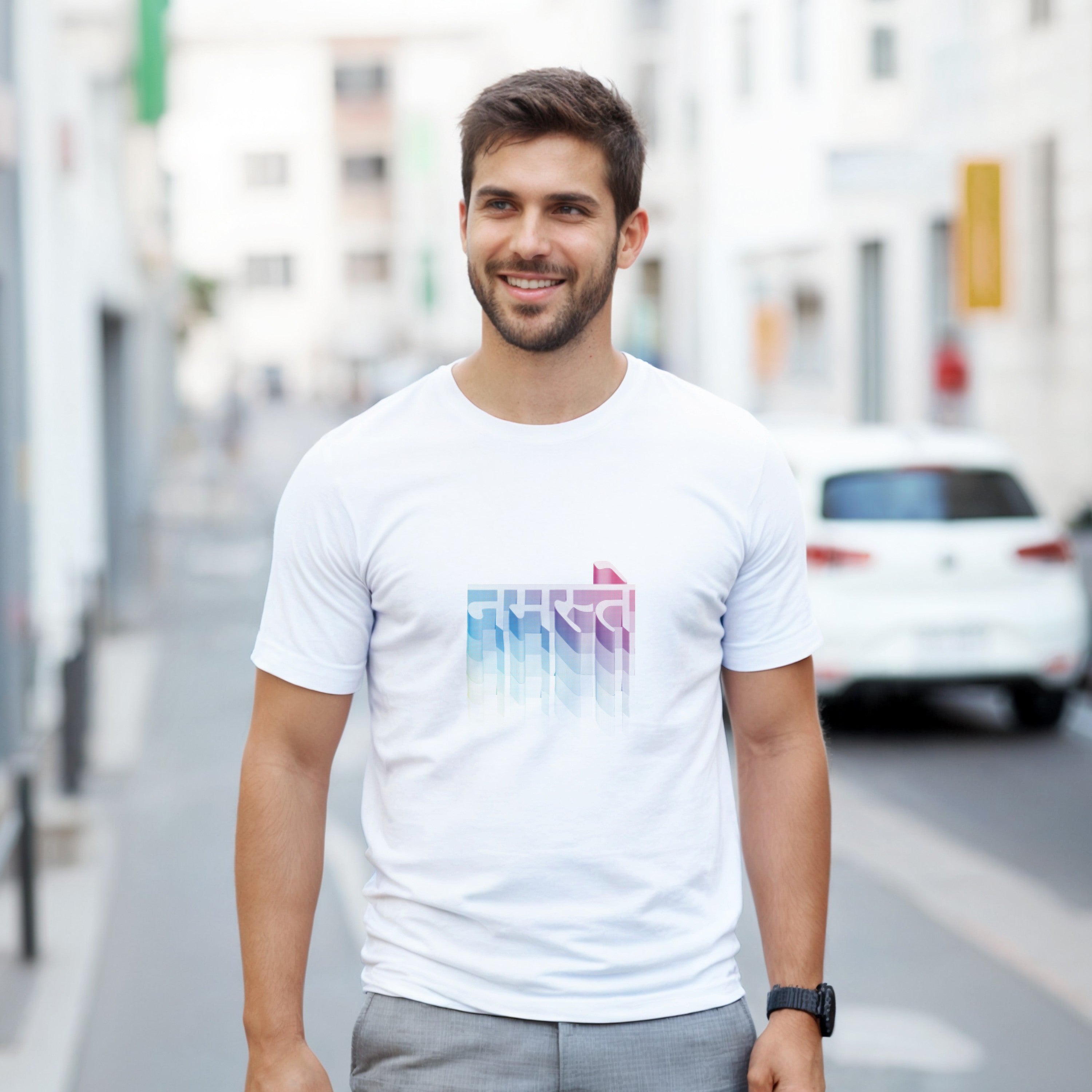CAMISETA PSICODÉLICA SÁNSCRITA NAMASTE