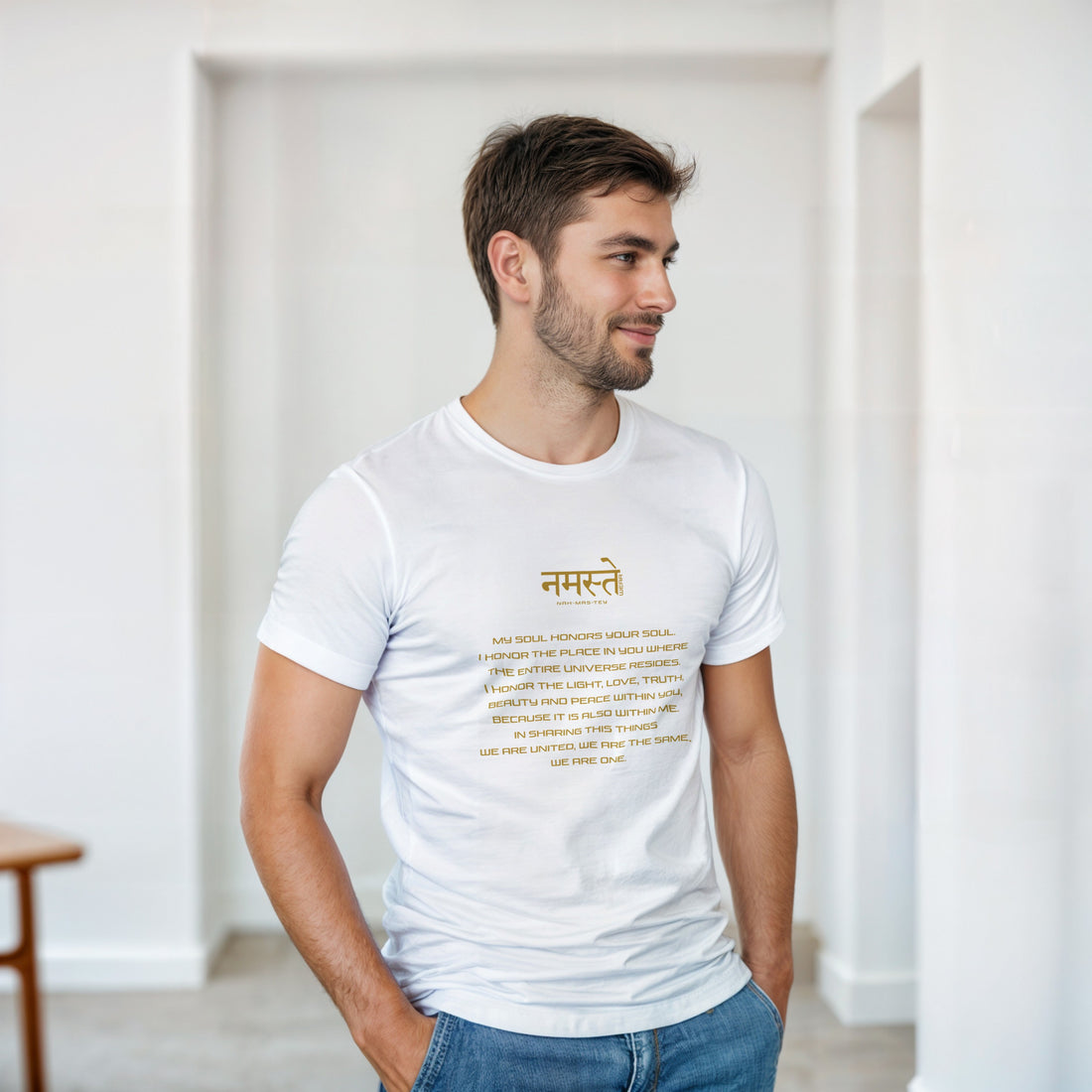 CAMISETA NAMASTE SIGNIFICADO DORADO