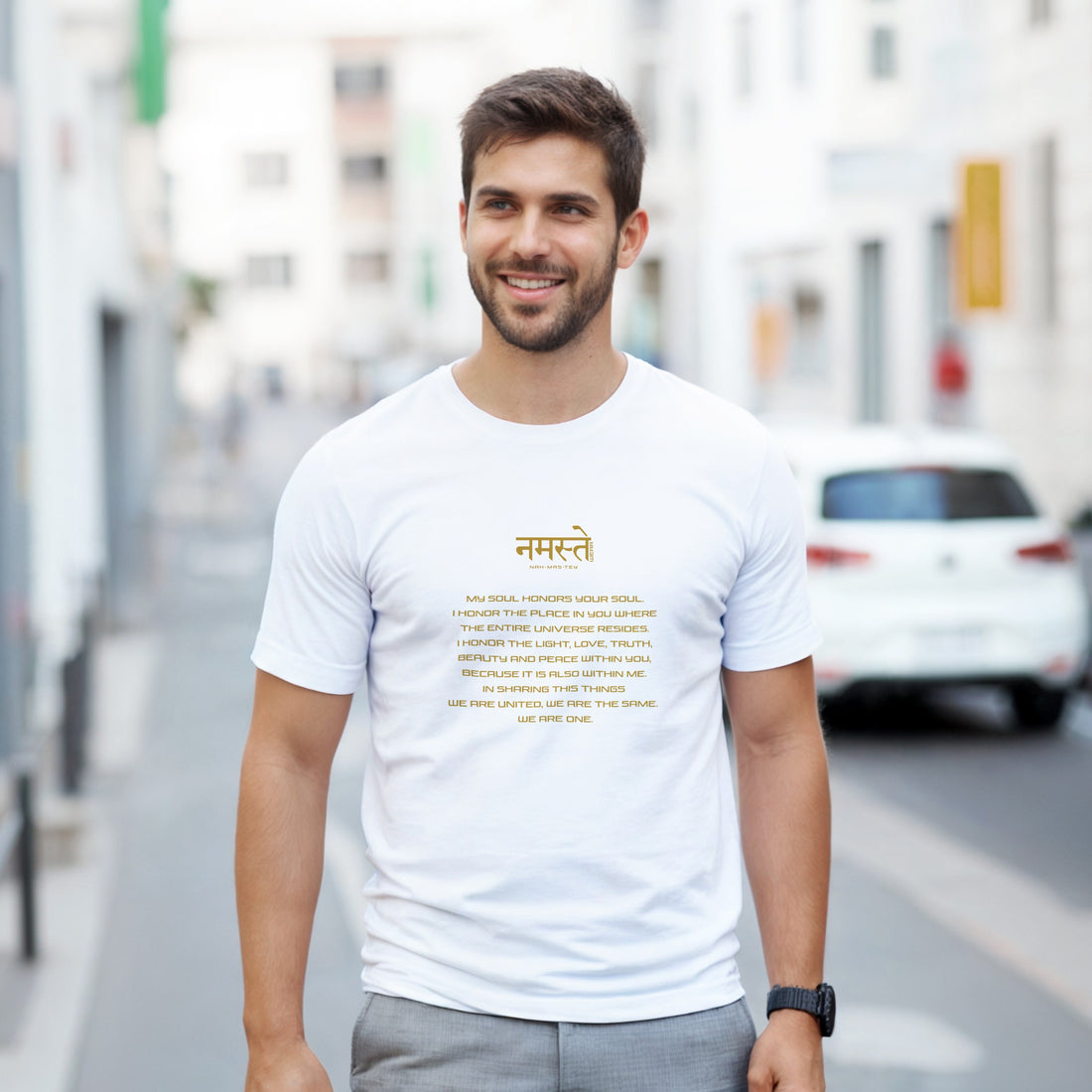 CAMISETA NAMASTE SIGNIFICADO DORADO