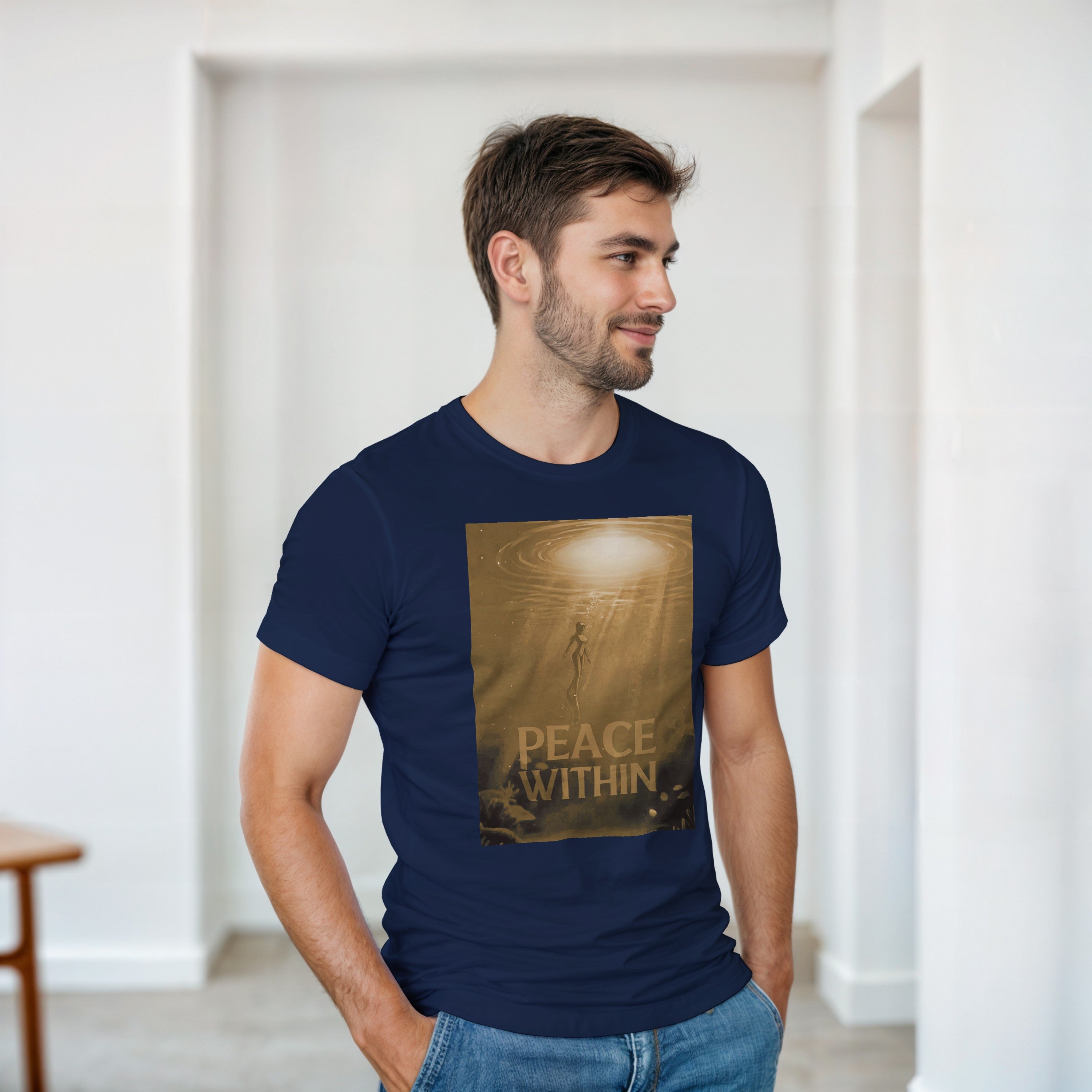 CAMISETA PAZ DENTRO DORADA