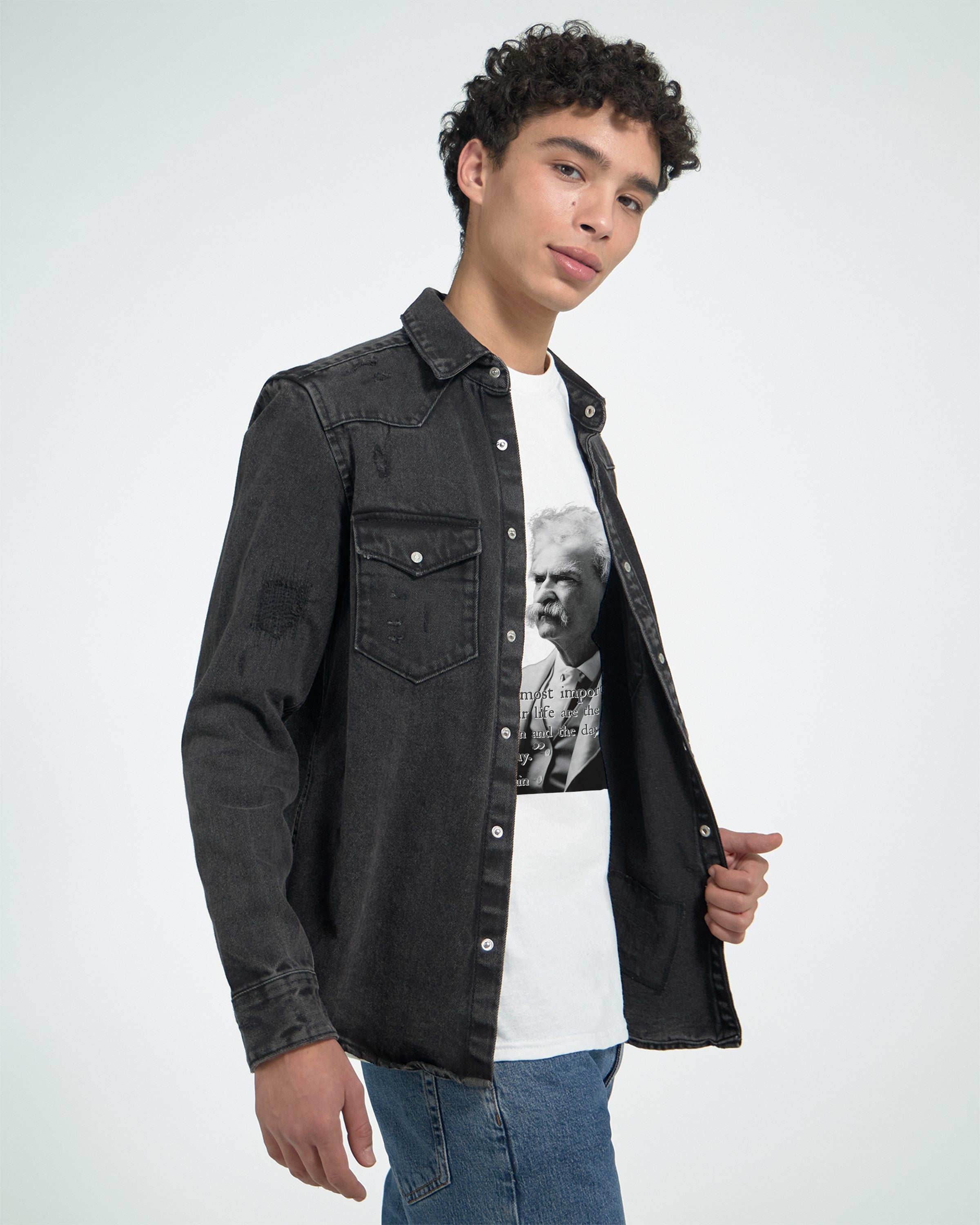 CAMISETA MASTER TWAIN PRETA E BRANCA