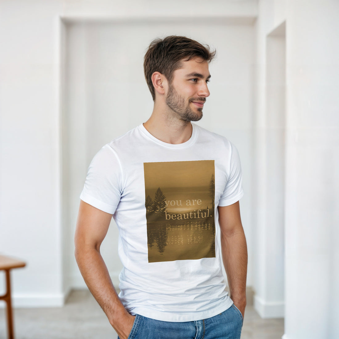 CAMISETA ERES HERMOSA DORADA