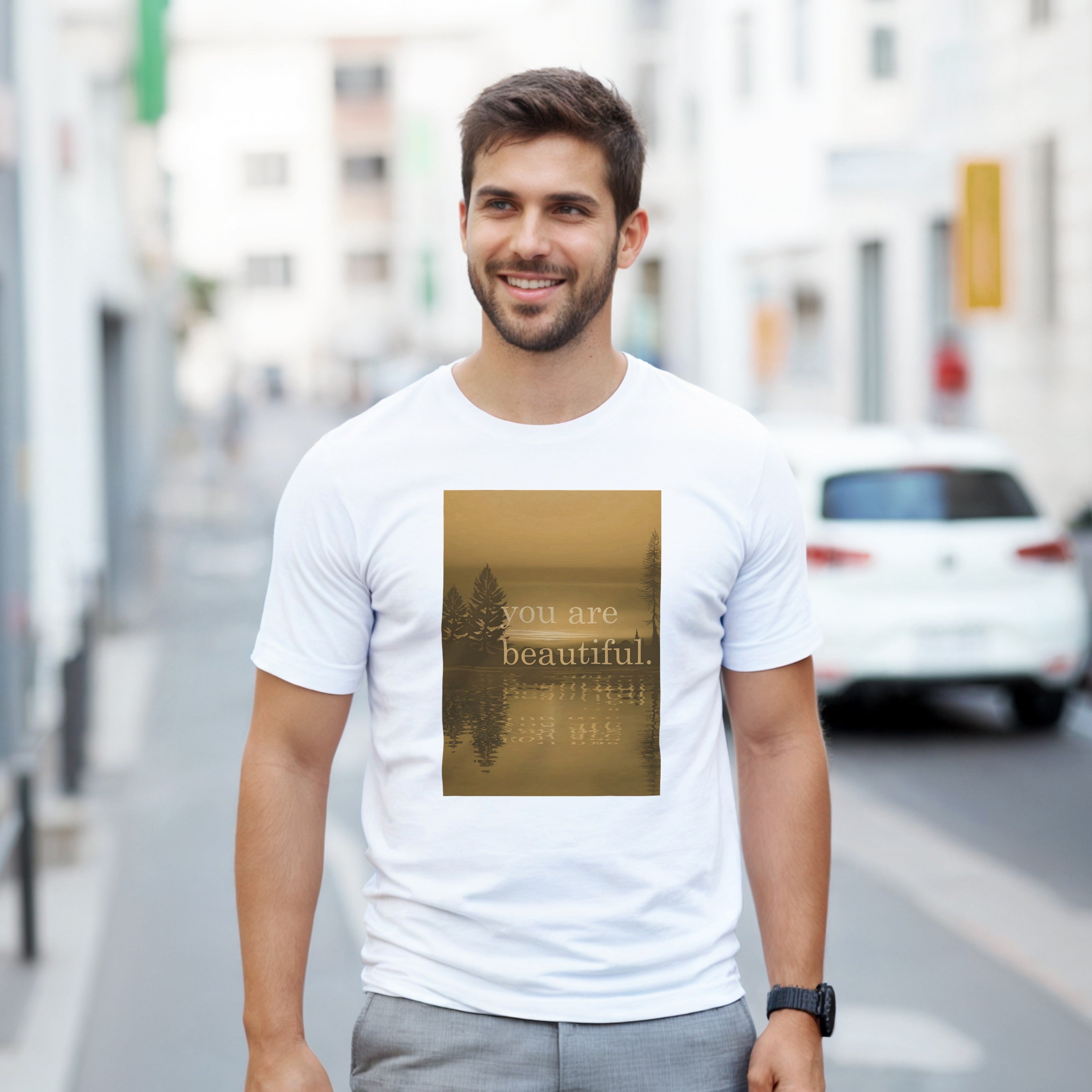 CAMISETA ERES HERMOSA DORADA