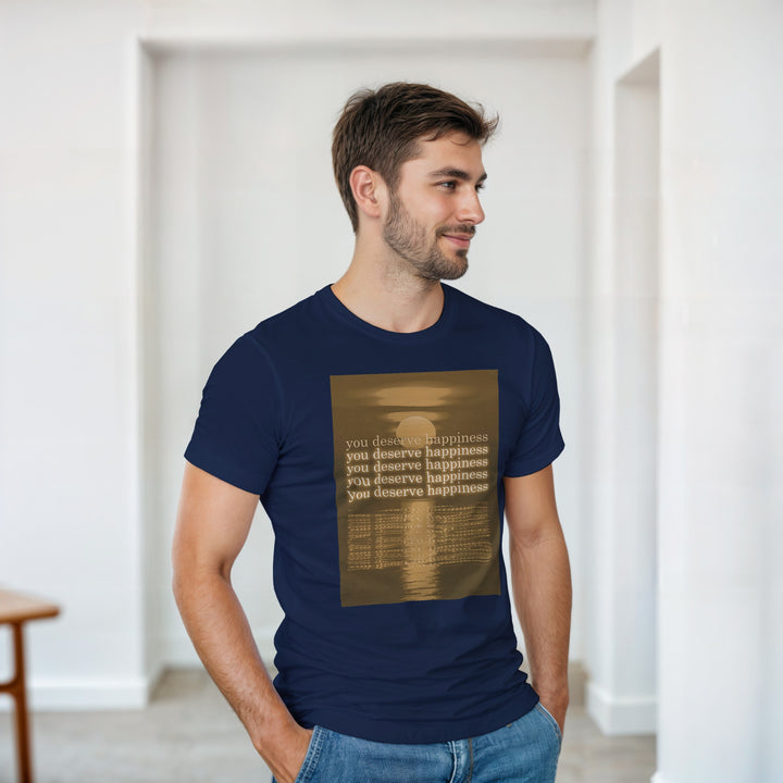 CAMISETA TE MERECES LA FELICIDAD DORADA