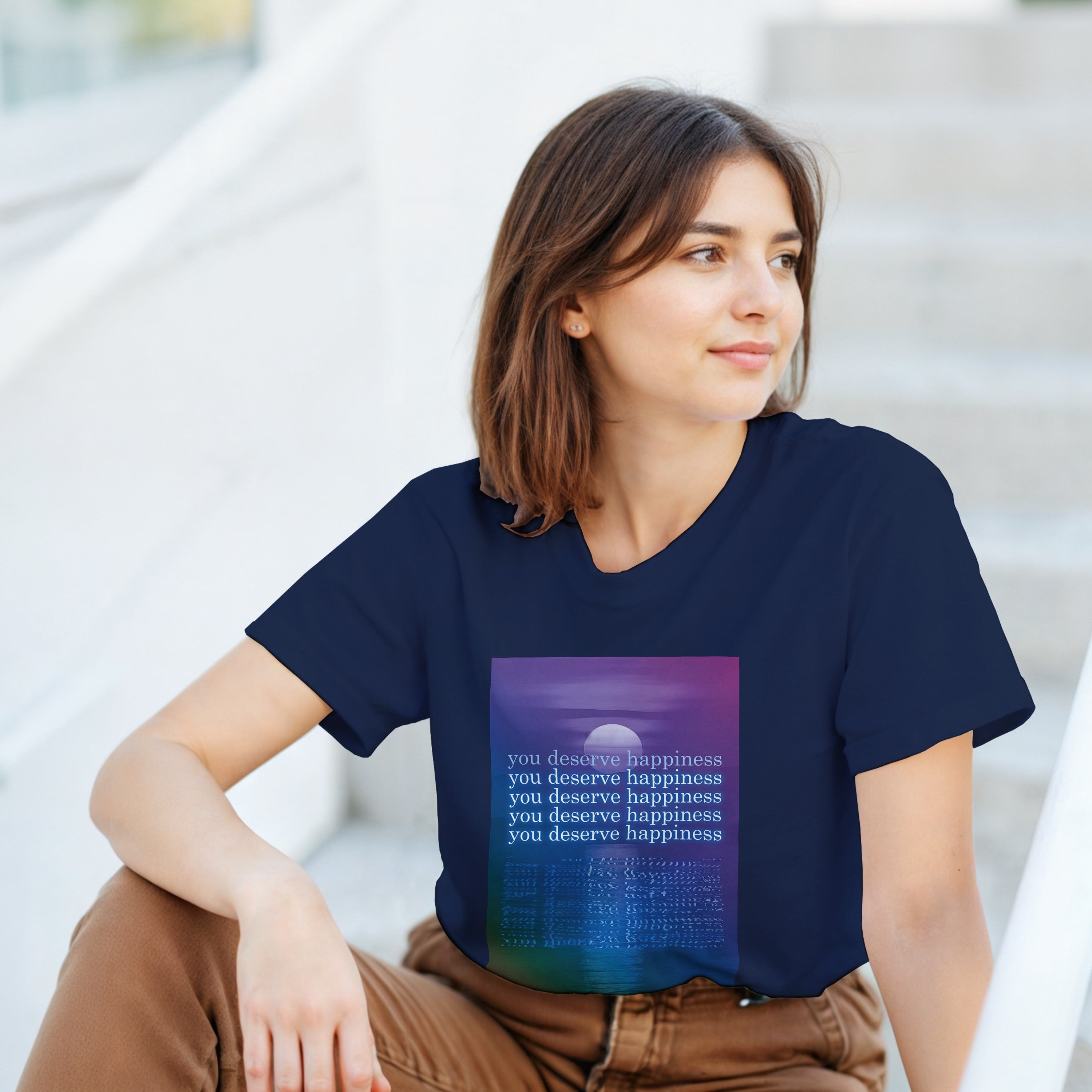 CAMISETA VOCÊ MERECE FELICIDADE SESSÕES PSICODÉLICAS