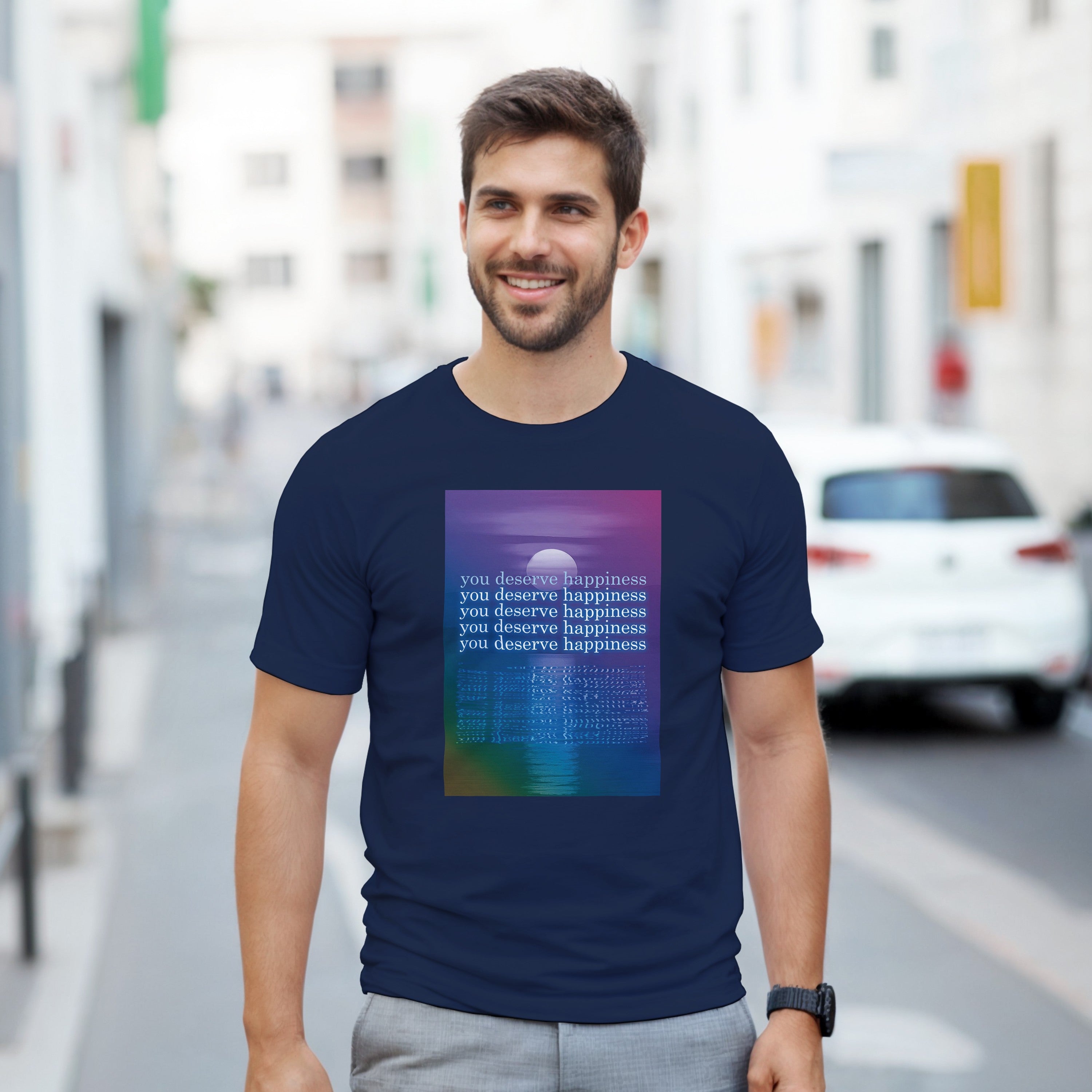 CAMISETA VOCÊ MERECE FELICIDADE SESSÕES PSICODÉLICAS