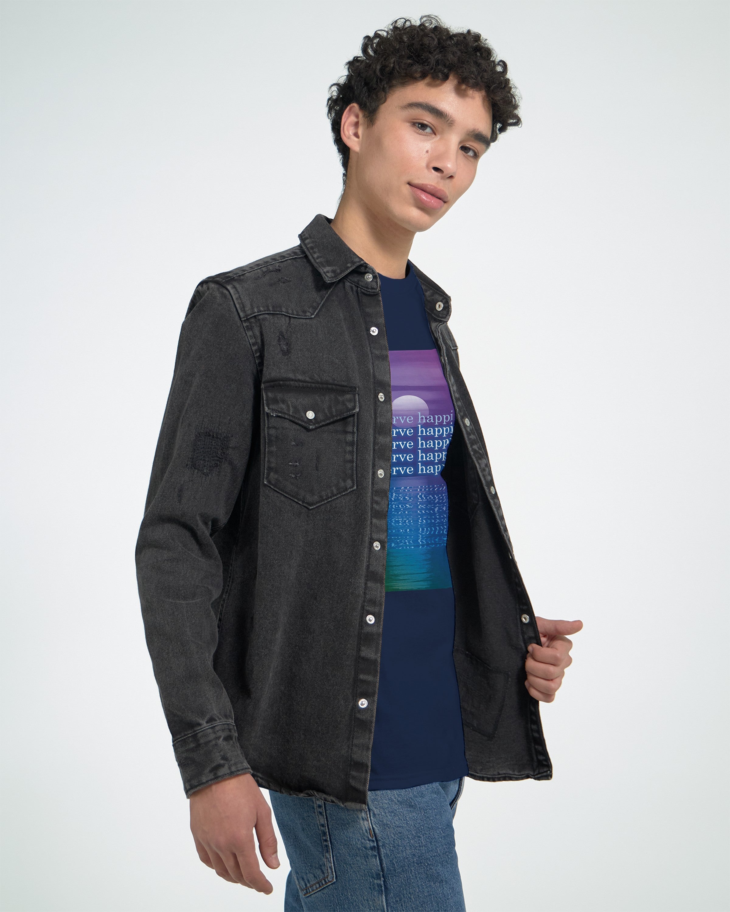 CAMISETA VOCÊ MERECE FELICIDADE SESSÕES PSICODÉLICAS