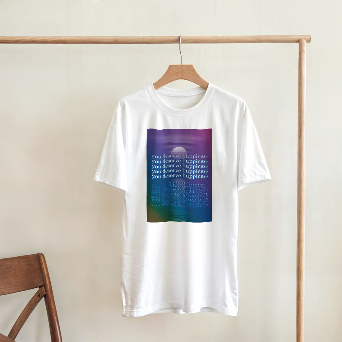 CAMISETA VOCÊ MERECE FELICIDADE SESSÕES PSICODÉLICAS