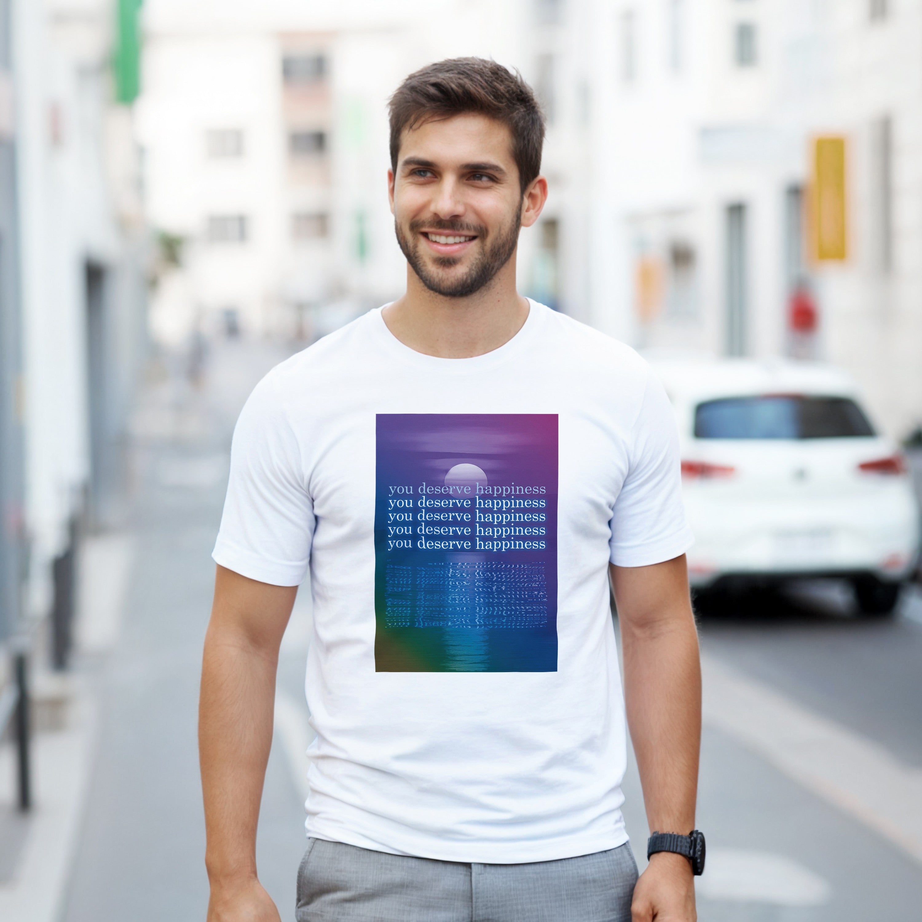 CAMISETA VOCÊ MERECE FELICIDADE SESSÕES PSICODÉLICAS