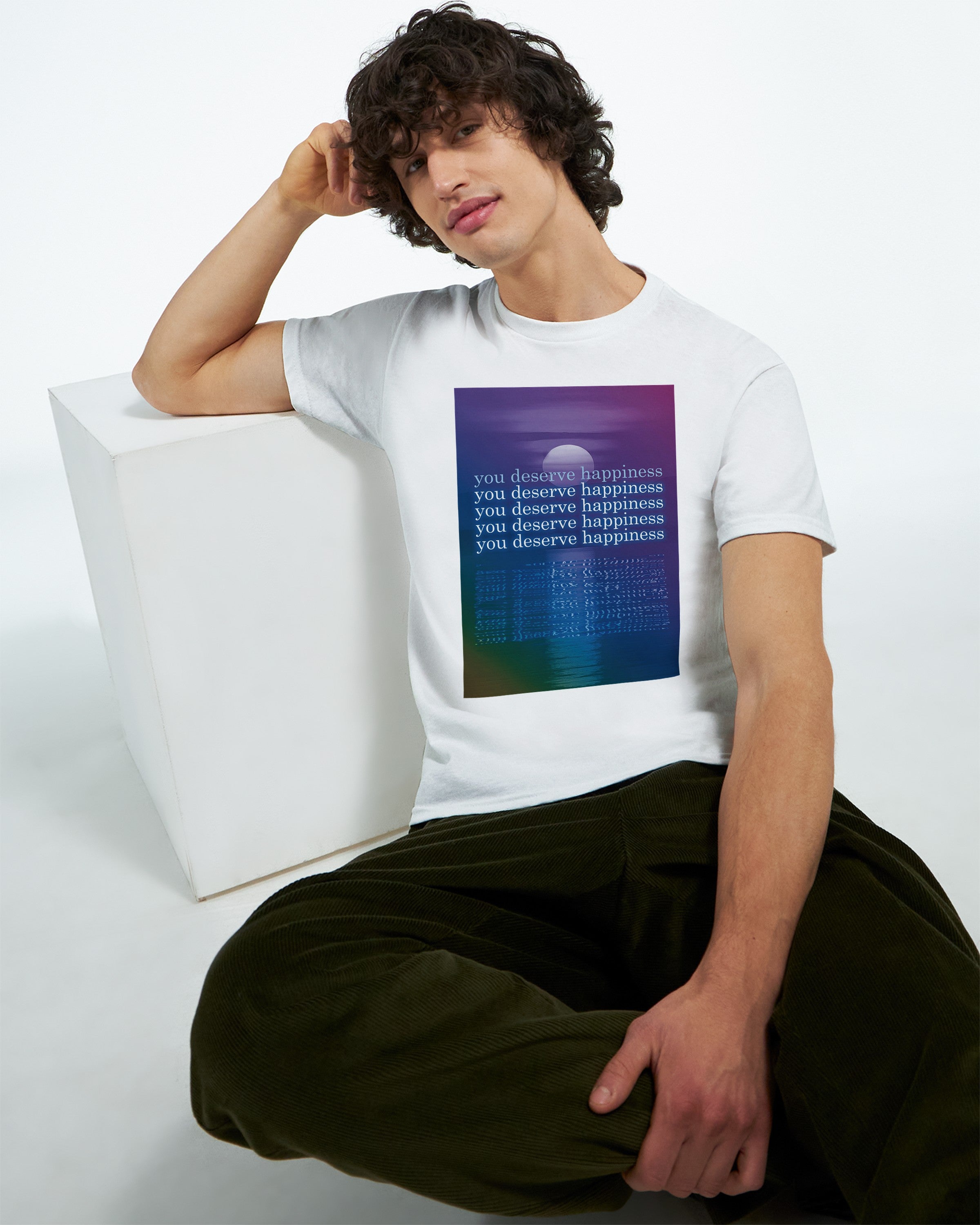 CAMISETA VOCÊ MERECE FELICIDADE SESSÕES PSICODÉLICAS