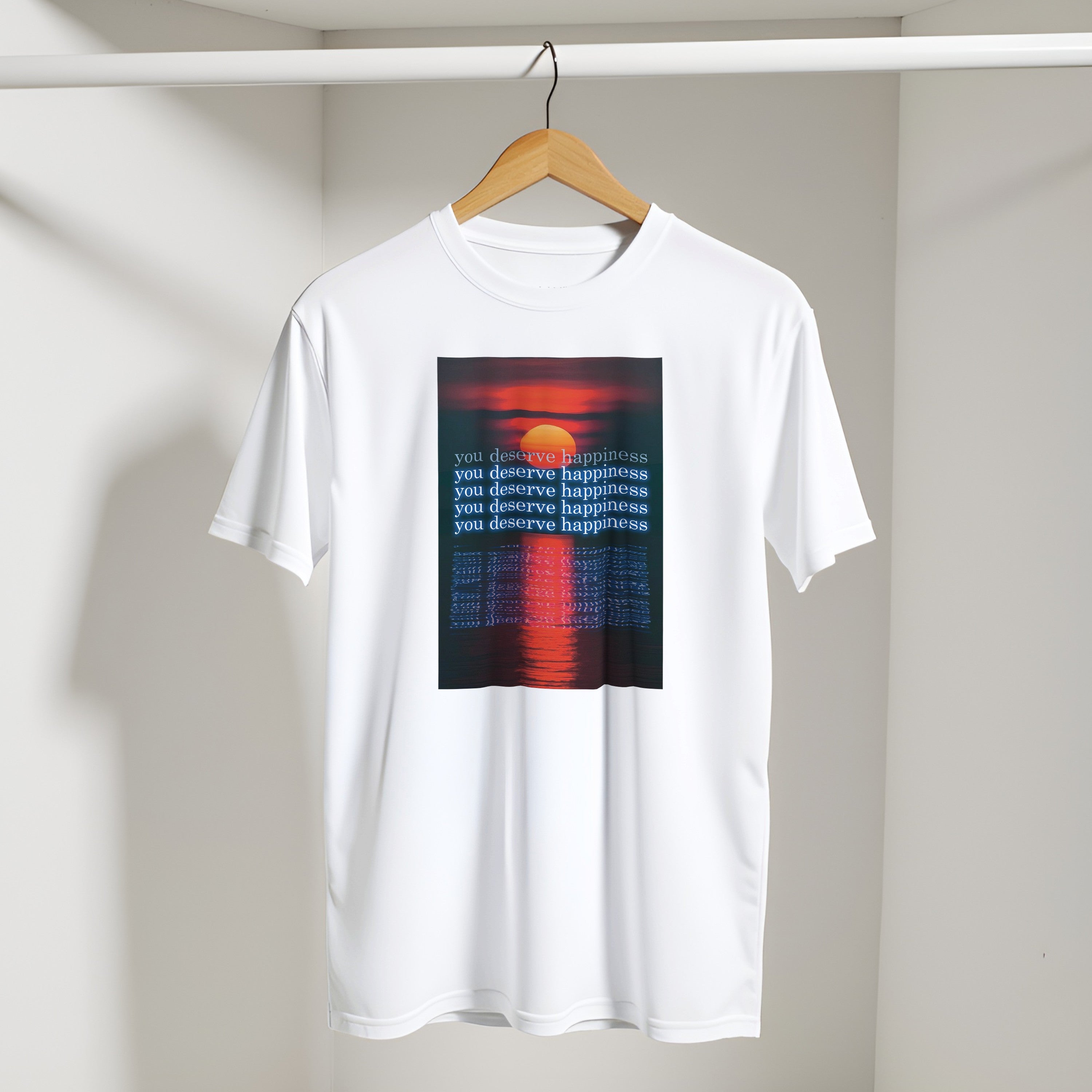 CAMISETA TE MERECES LA FELICIDAD ATARDECER