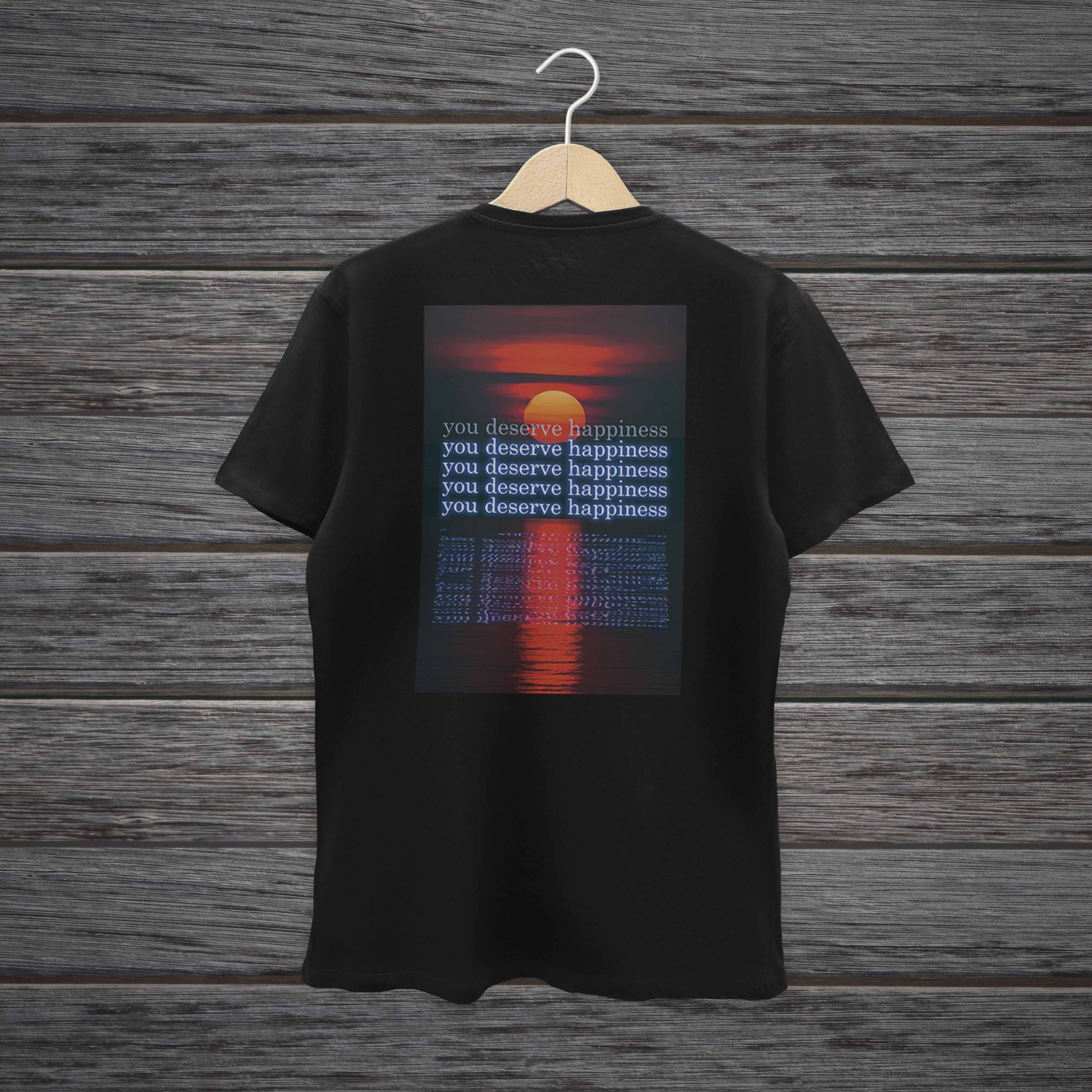 CAMISETA TE MERECES LA FELICIDAD ATARDECER
