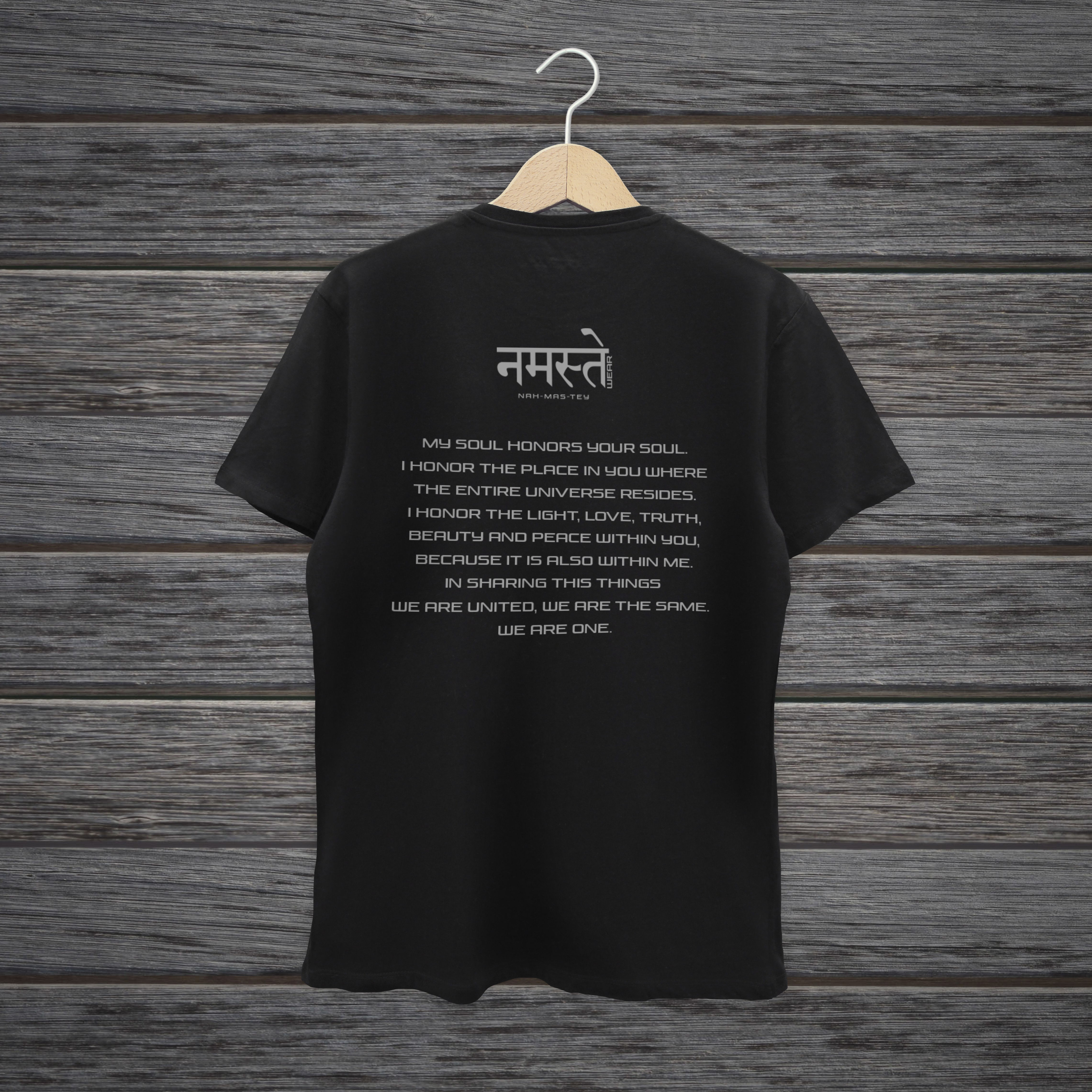 TSHIRT NAMASTE MEANING BLACK & WHITE