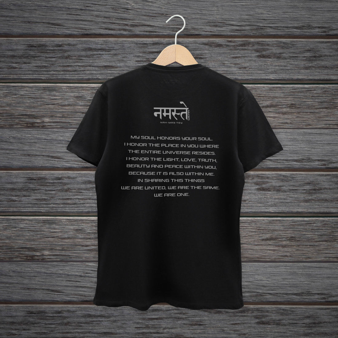 TSHIRT NAMASTE MEANING BLACK & WHITE