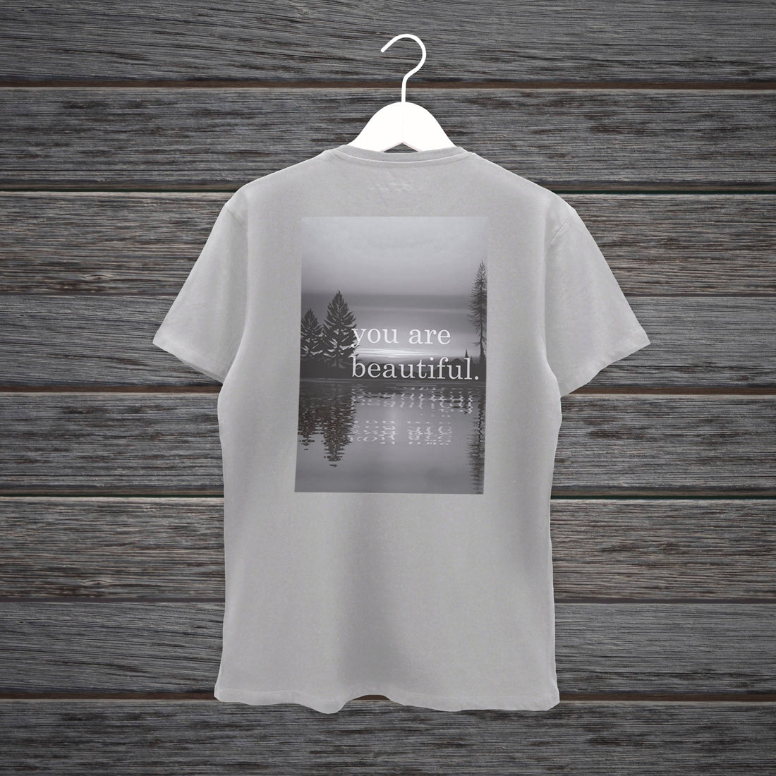 CAMISETA ERES HERMOSA BLANCA Y GRIS