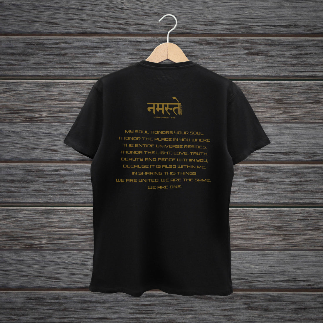TSHIRT NAMASTE MEANING GOLDEN