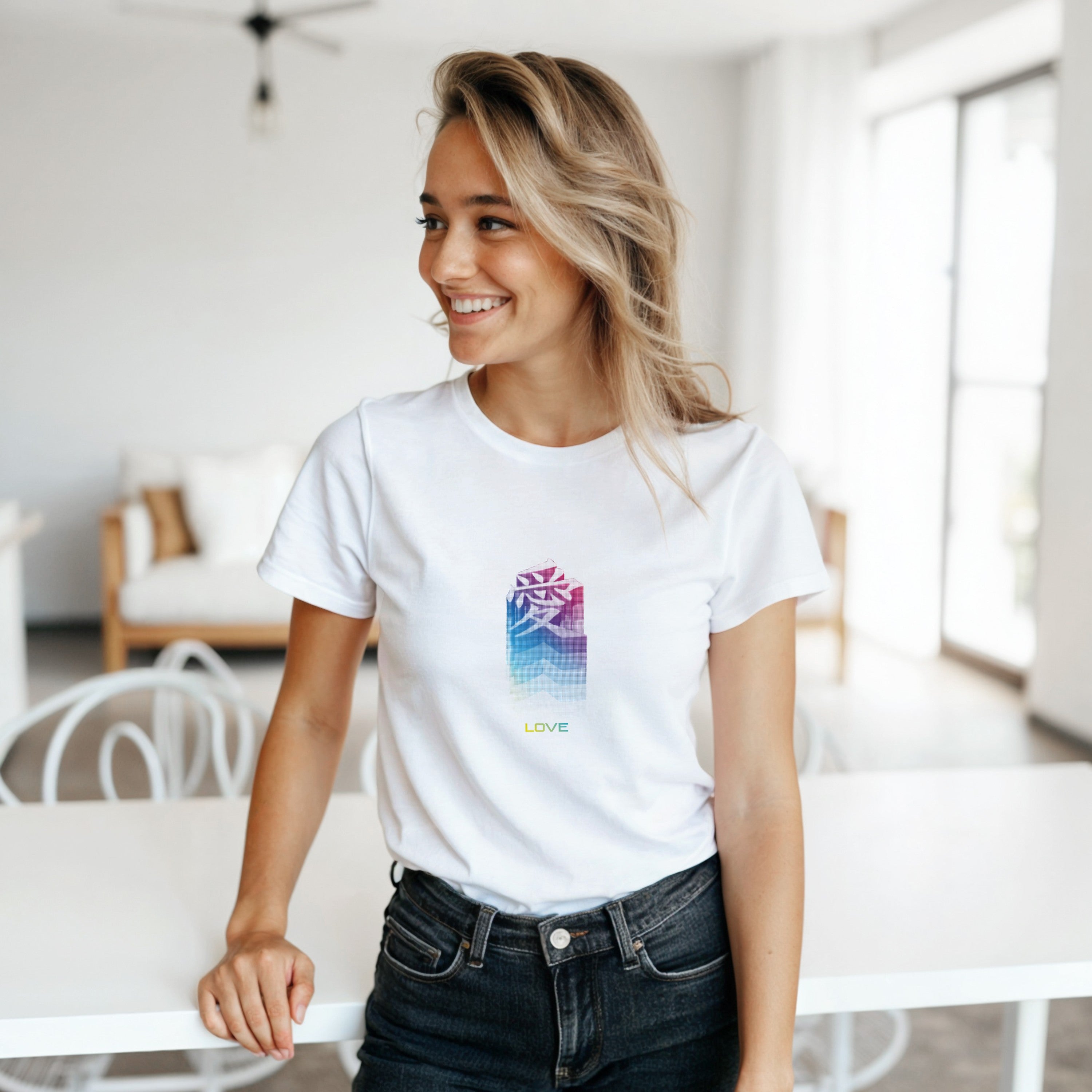 CAMISETA KANJI JAPONÉS AMOR PSICODÉLICOS