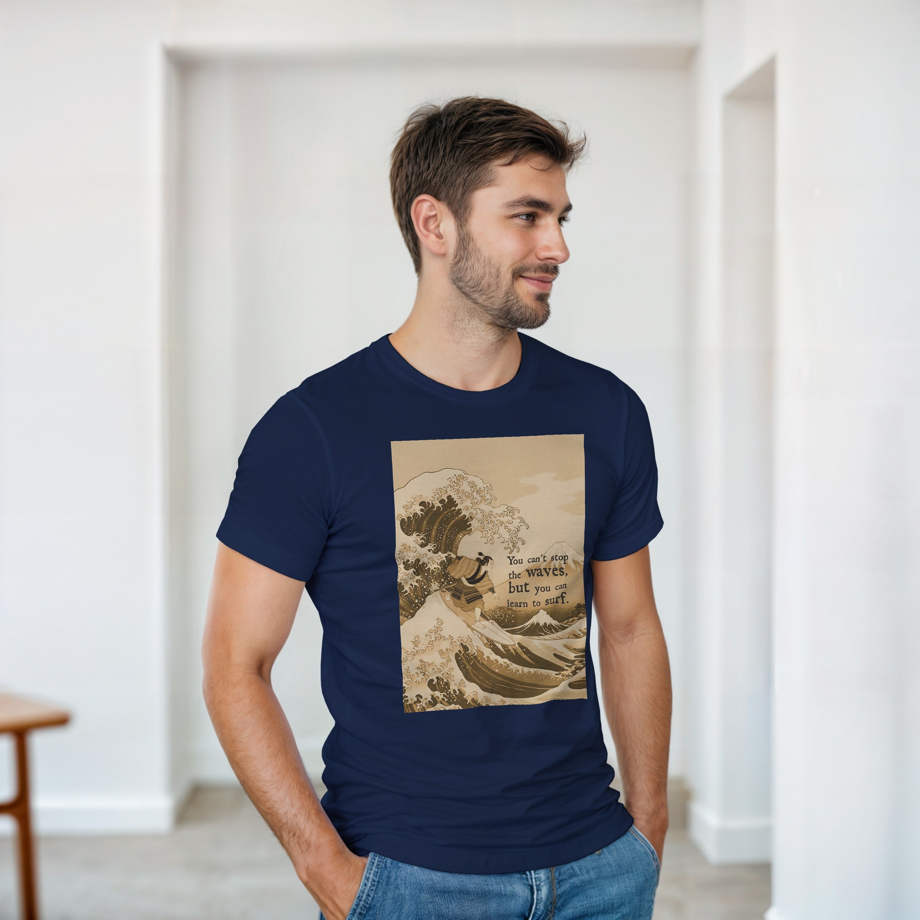 CAMISETA HOKUSAI SURF DOURADA
