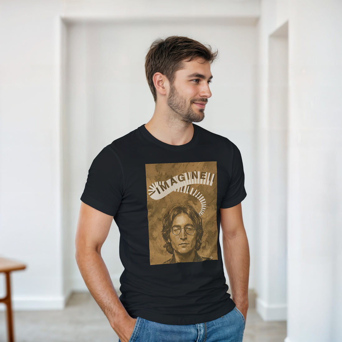 CAMISETA IMAGINE LENNON DORADA