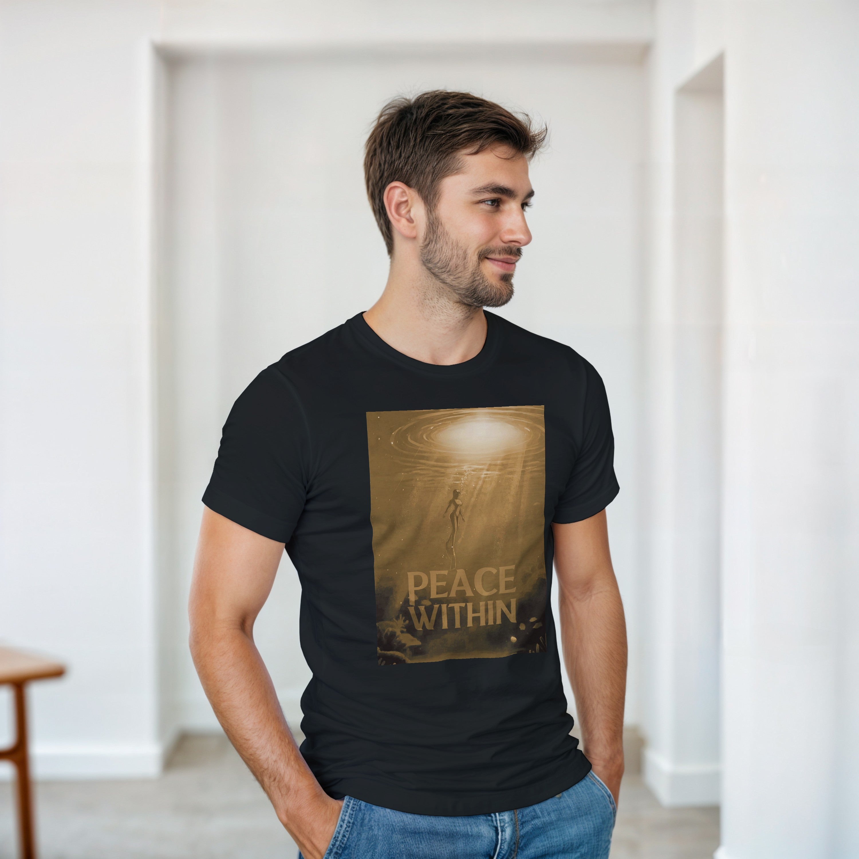 CAMISETA PAZ DENTRO DORADA