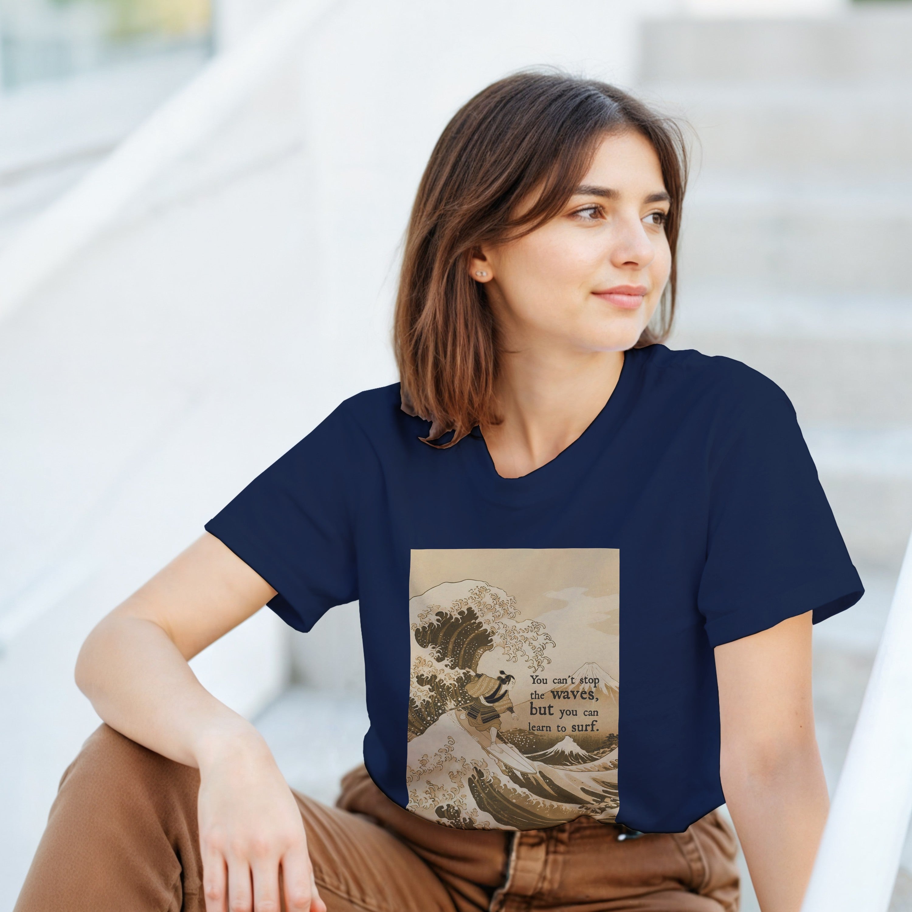 CAMISETA HOKUSAI SURF DOURADA