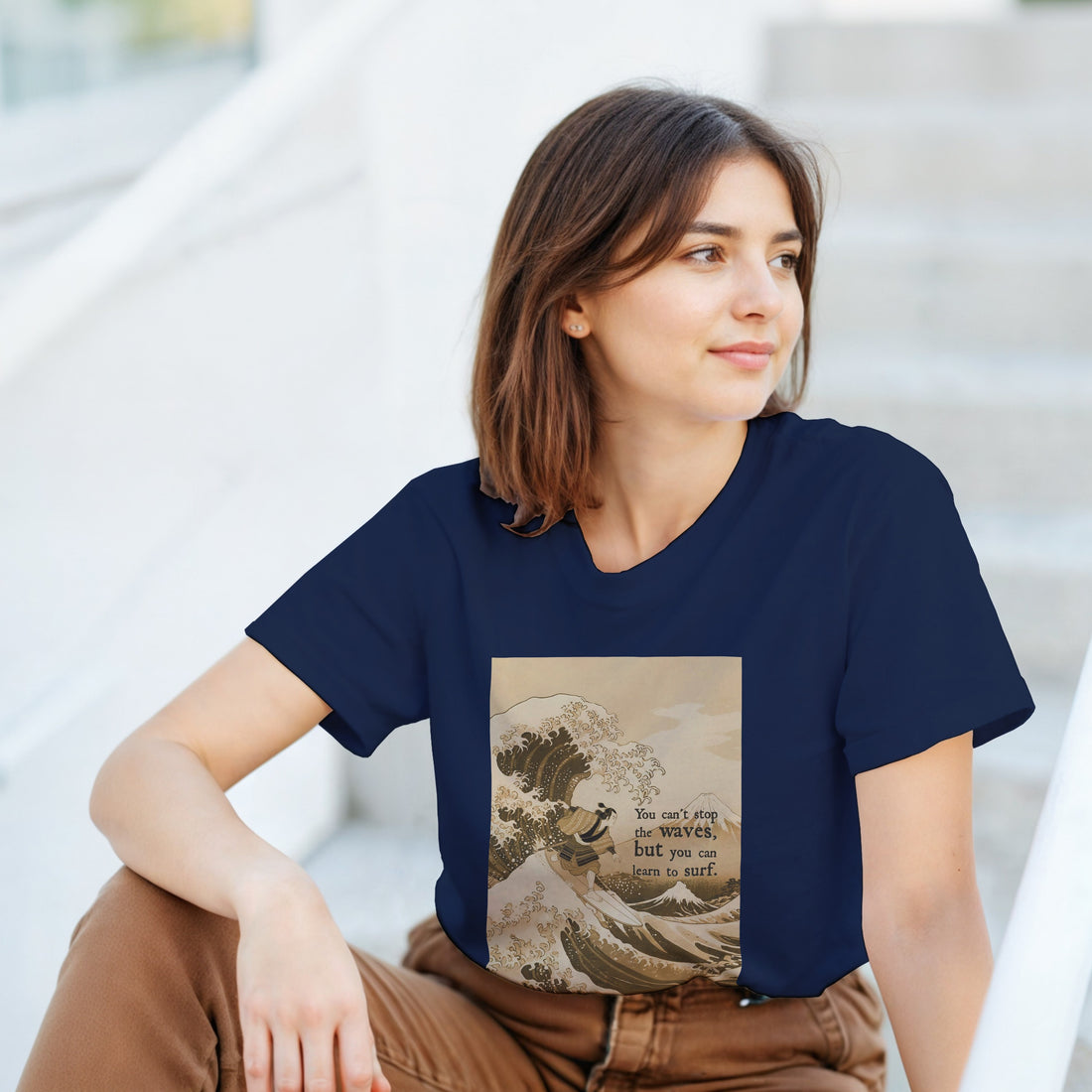 CAMISETA HOKUSAI SURF DOURADA